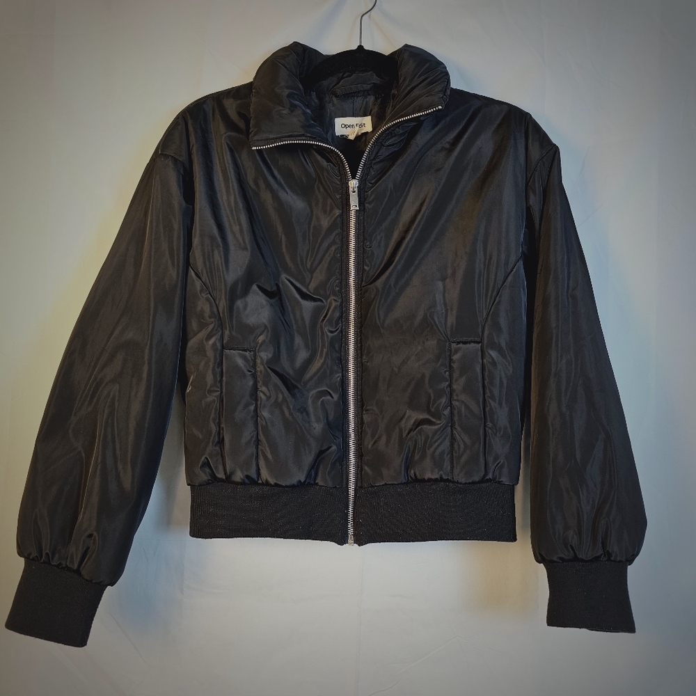 Open Edit Cropped Bomber Jacket - image 1